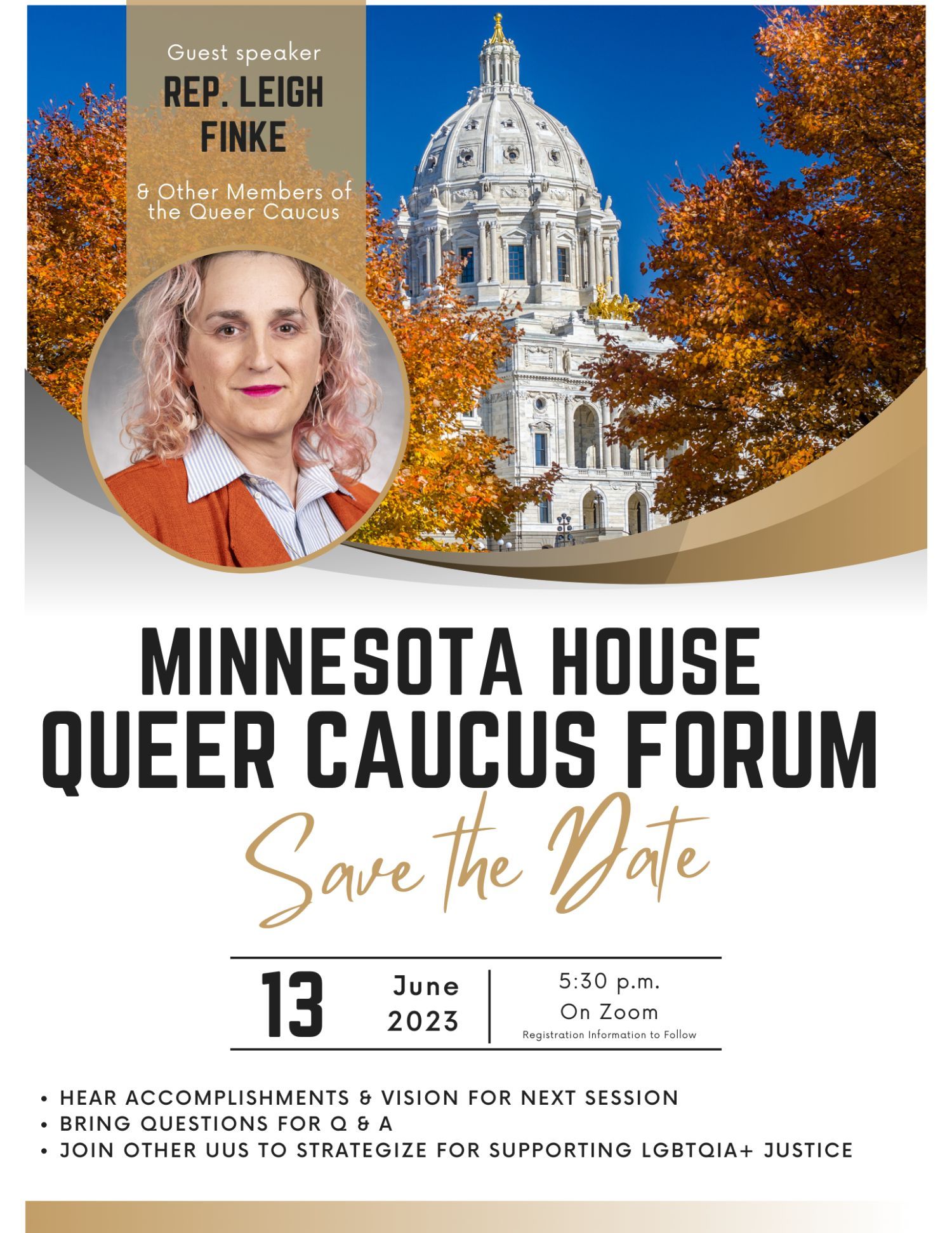 MN House Queer Caucus forum flyer June 13 2023 5:30 pm